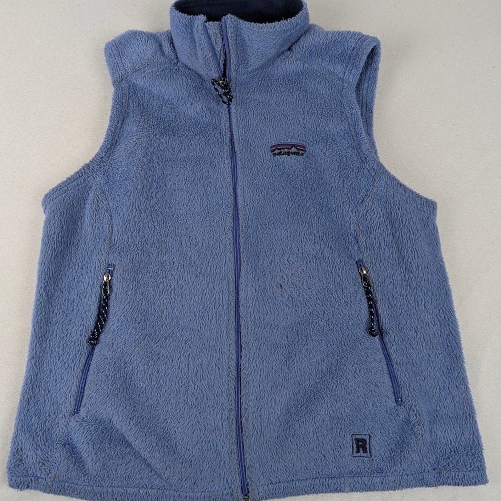 Patagonia Los Gatos Fleece Vest Womens Large Blue Full Zip High Pile Periwinkle - Picture 2 of 12
